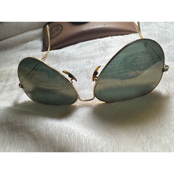 Vintage Ray-Ban B&L USA Gold Aviator Sunglasses G-15 Green Lens w/ Case - Picture 6 of 6